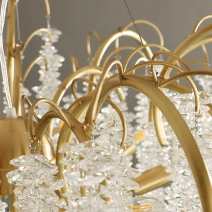 DecorBites™ Gold Glass LED Crystal Chandeliers for Luxe Dining Room Decor