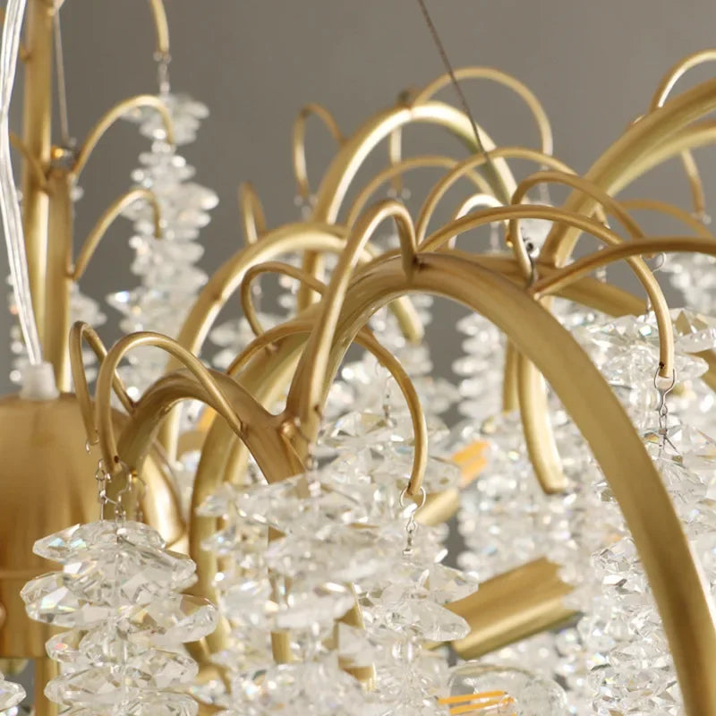 Lámparas de Araña de Cristal LED de Vidrio Dorado Decorbites™ para la Decoración de Lujo en el Comedor