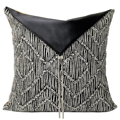 DecorBites™ Black & White Light Luxury Designer Pillow Cover - Living Room & Hotel Sofa Décor