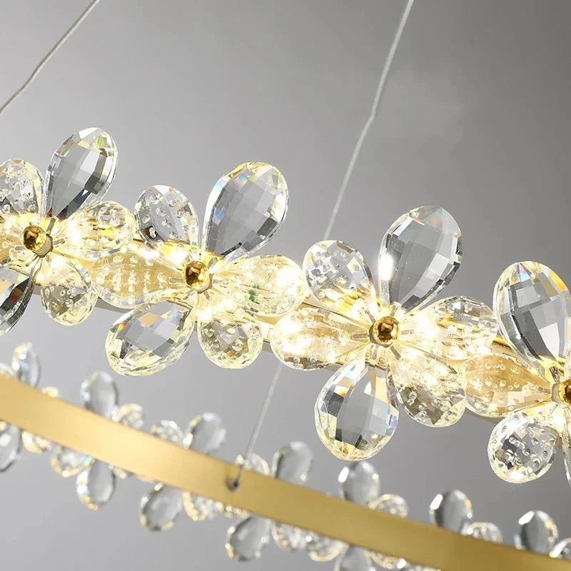 DecorBites™ Crystal LED Chandelier for Luxury Lighting in Living Kitchen Room
