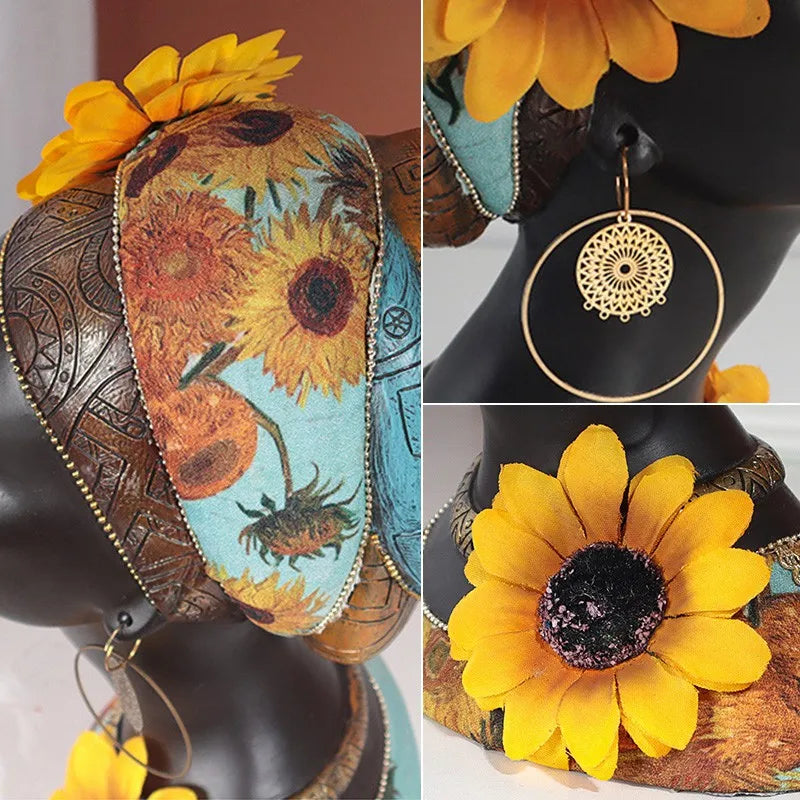 تماثيل الجمال الأفريقي من DecorBites™: حرف فنية حديثة لديكور المنزل والمكتب