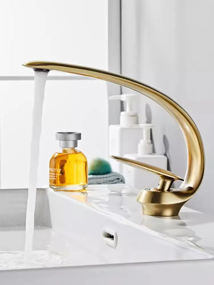 DecorBites™ Brushed Gold Basin Faucet - Single Handle Bathroom Sink Faucet