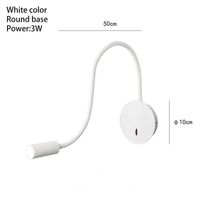 DecorBites™ مصباح حائط LED 3 وات مزود بمفتاح تشغيل/إيقاف، مصباح قراءة مكتبي مرن