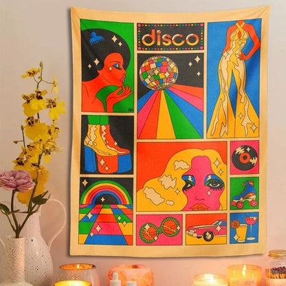 Decobites Retro Tapestry Wall Hanging Psychedelic Hippie Boho Home Decor Art