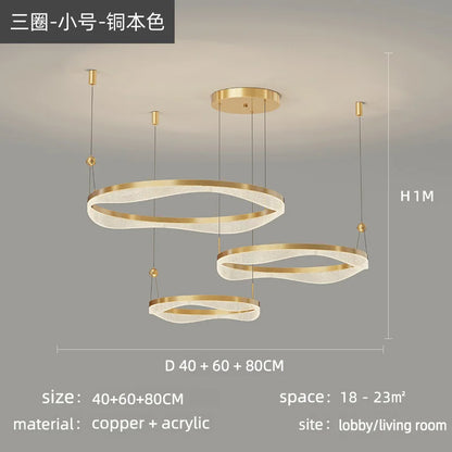 DecorBites™ LED Ring Pendant Chandelier for Living Room Bedroom and Dining Room