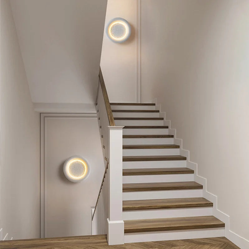 DecorBites™ Full Moon Starry Wall Sconces - Gypsum White LED Lighting