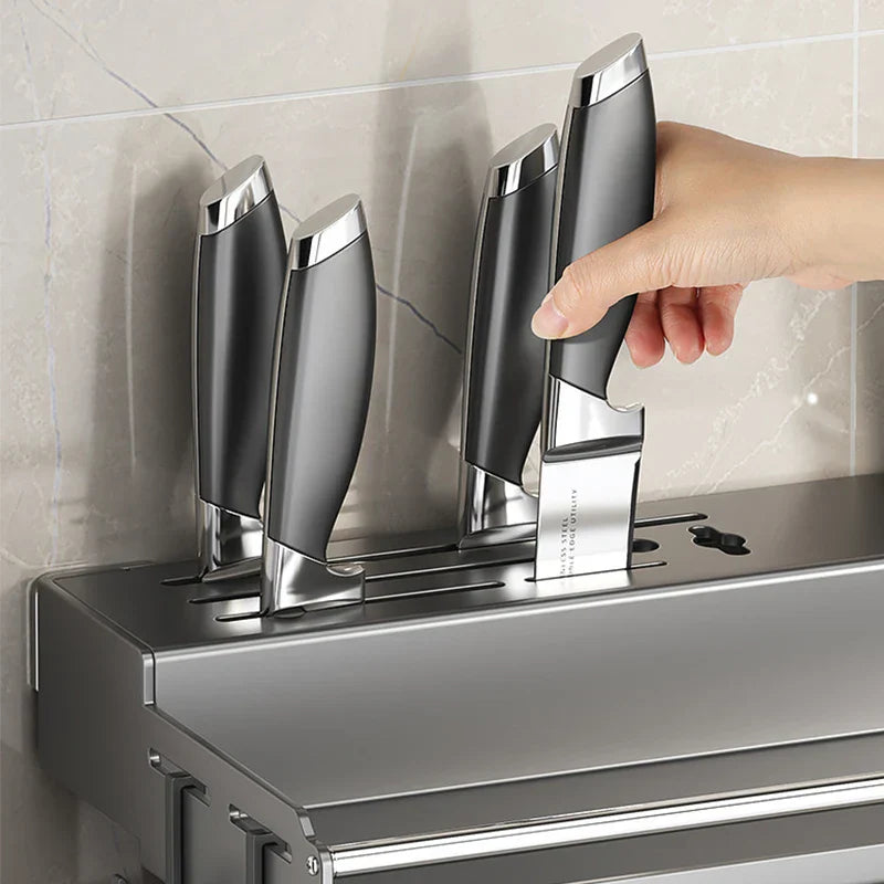 DecorBites™ Kitchen Organizer Rack - Multi-Functional Wall-Mounted Spice & Utensil Storage