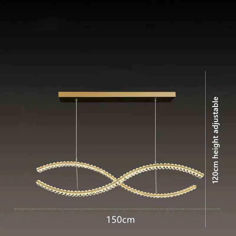 Lámpara colgante LED de cristal DecorBites™: Lámpara de araña moderna y minimalista para la decoración del hogar, el comedor o la sala de estar.