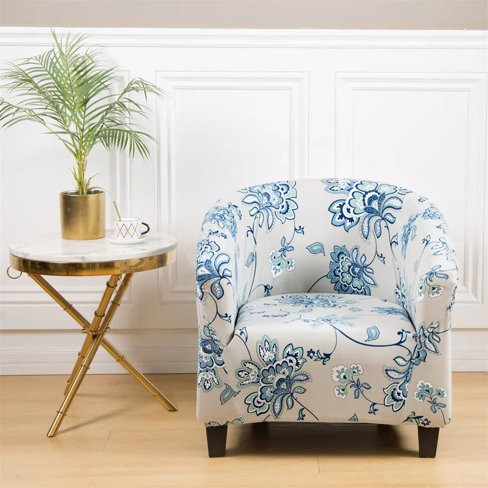 Decobites Printed Tub Chair Cover - Armchair Slipcover for Club Sofa