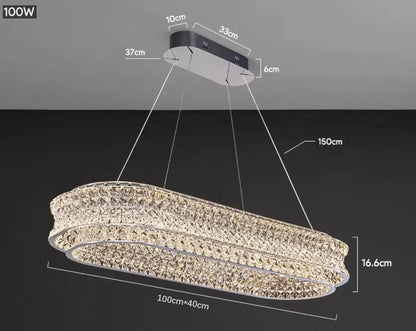 DecorBites™ K9 Crystal Luxury Chandelier for Restaurant Bar Hotel LED Lamps