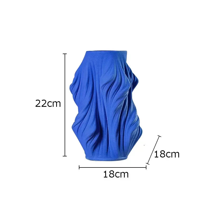 DecorBites™ Ceramic Vase with Artificial Flowers for Desk Decoration and Room Aesthetics