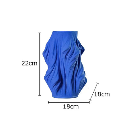 DecorBites™ Ceramic Vase with Artificial Flowers for Desk Decoration and Room Aesthetics