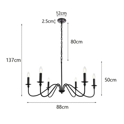 DecorBites™ American Iron Chandelier Light for Living Room Kitchen Bedroom Study Candle Lighting
