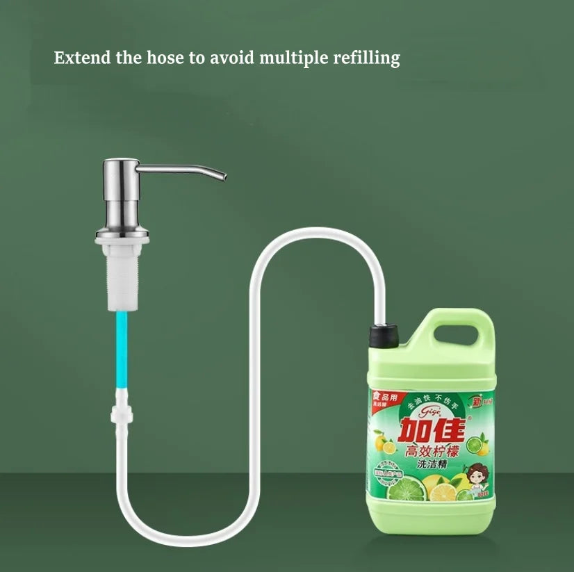 DecorBites™ Kitchen Sink Soap Dispenser with Extension Tube and Press Extractor