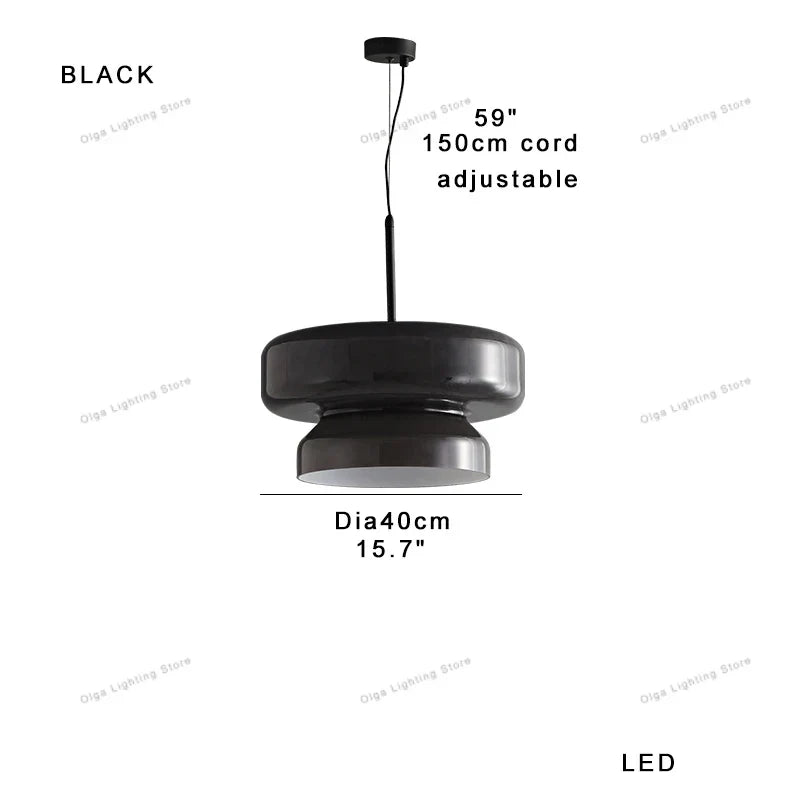 DecorBites™ Amber Glass Ceiling Pendant Lights for Kitchen Island Dining Table Decoration