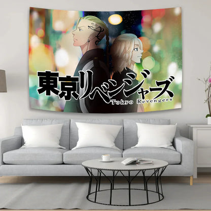 Tokyo Avengers Tapestry Wall Art by Decobites: Kawaii Anime Room Decoration