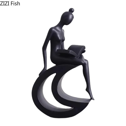 Escultura de figuras abstractas, minimalismo moderno, decoración de habitaciones, artesanías, estética DecorBites™