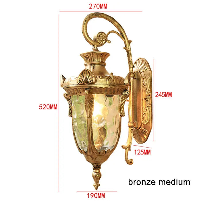 DecorBites™ Country Outdoor Wall Lantern for Restaurant Balcony Villa Door Waterproof Lights
