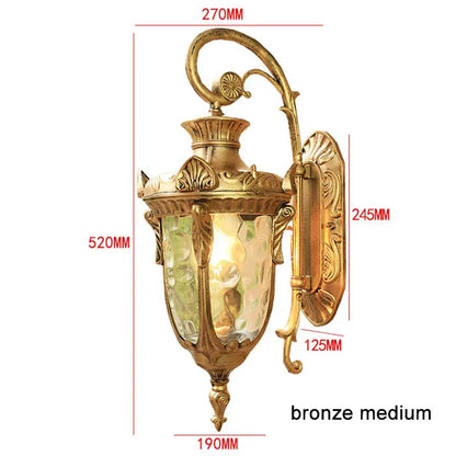 DecorBites™ Country Outdoor Wall Lantern for Restaurant Balcony Villa Door Waterproof Lights