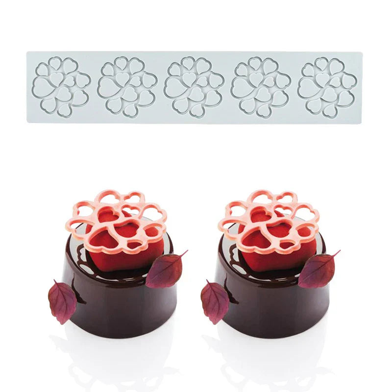 DecorBites™ Heart Leaf Shaped Silicone Mold for Dessert Decoration and Molecular Gastronomy