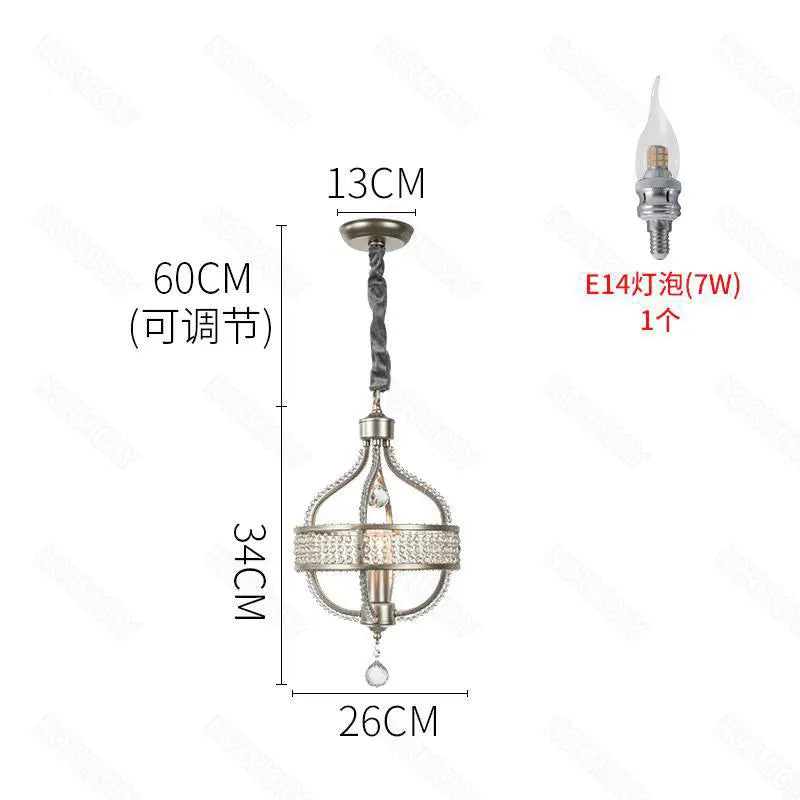 DecorBites™ Crystal Chandelier: Elegant France Chrome Pendent Lamp for Living Room, Dining Room, Bedroom