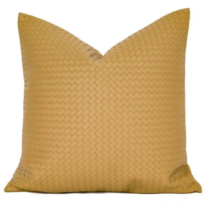 غطاء وسادة هندسي من الجلد الصناعي من DecorBites™ - غطاء وسادة عصري فاخر