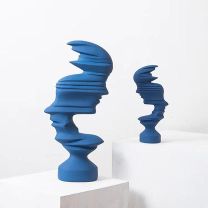 DecorBites™ Abstract Human Face Sculpture for Nordic Style Home Decor & Office Handicraft Gift