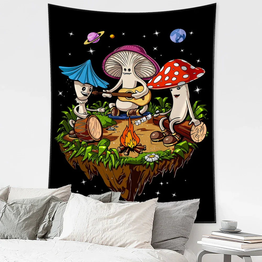 Decobites Mushroom Eye Mandala Wall Hanging for Home Dorm Decor