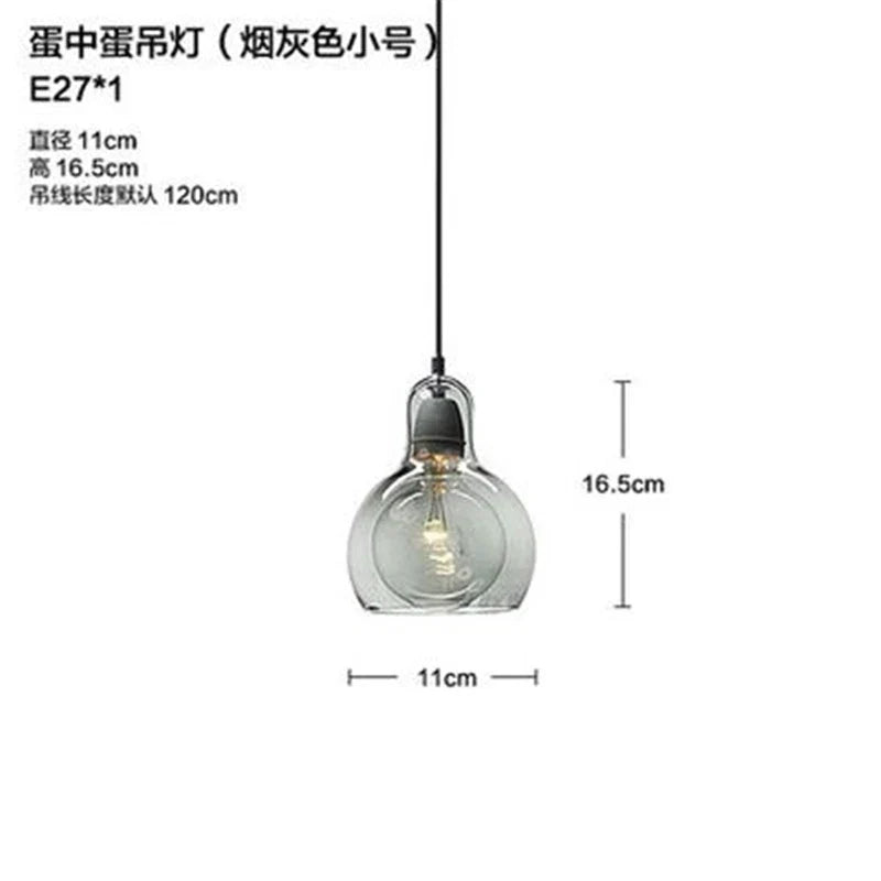 DecorBites™ Gourd Glass Pendant Lamps Clear Amber Modern Dining Room Hanging Lights