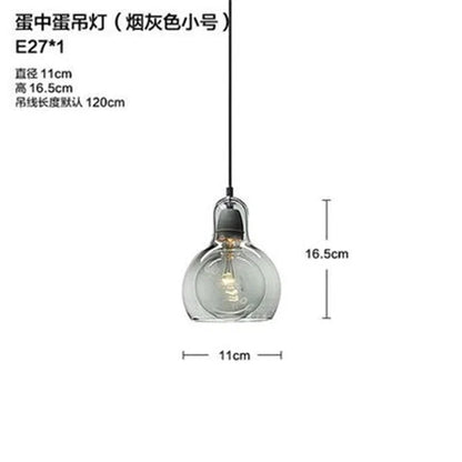 DecorBites™ Gourd Glass Pendant Lamps Clear Amber Modern Dining Room Hanging Lights