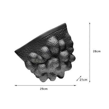 DecorBites™ Black Ceramic Pleated Vase for Stylish Flower Arrangements