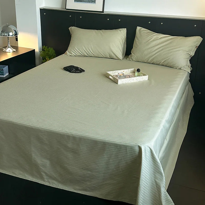 Decorbites™ Luxus-Baumwoll-Satin-Streifen-Bettwäsche-Set mit 2 Kissenbezügen