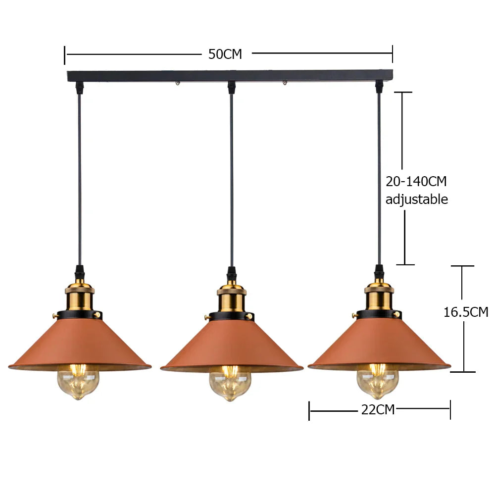 DecorBites™ Industrial Farmhouse Brown Pendant Light for Kitchen Island, Barn, Dining Room