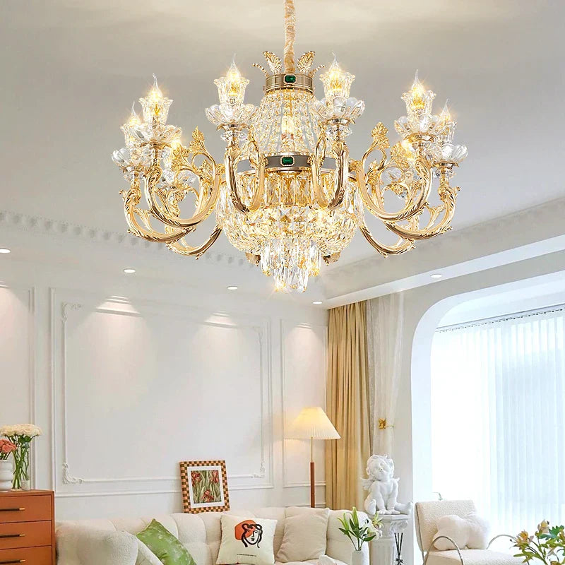 DecorBites™ Crystal Dining Room Chandelier - Elegant Zinc Alloy Candle Lamp