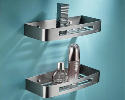DecorBites™ Grey Bathroom Accessories Set: Paper Holder, Corner Shelf, Towel Rack, Toilet Brush Holder, Towel Holder