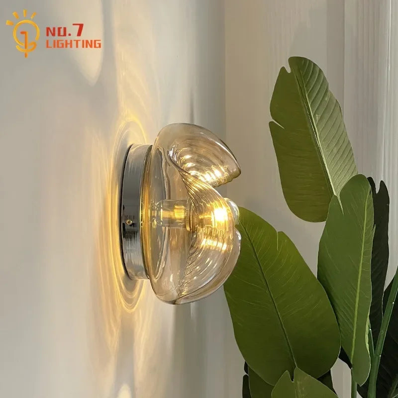 ديكور بايتس™ باوهاوس مصباح حائط زجاجي متموج LED G9 ديكور منزلي غرفة المعيشة غرفة النوم بار