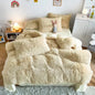 Decobites Fluffy Faux Fur Bedding Set: Duvet Cover, Sheet, Pillowcase - Soft & Warm