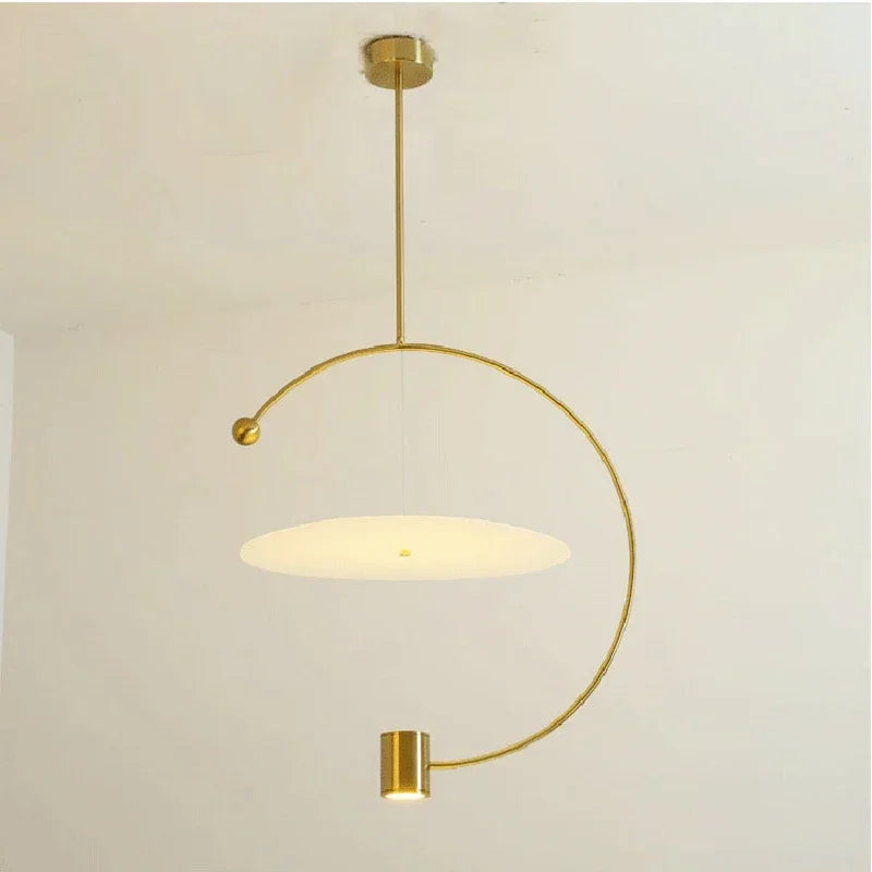 DecorBites™ Gold Iron Painted LED Pendant Light for Home Decor and Dining Room