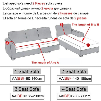 Decobites Printed Elastic Corner Sofa Cover Stretch Slipcovers for L Shaped Sectional Sofas