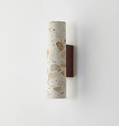 Aplique de pared LED DecorBites™ con diseño moderno nórdico y dosel de madera de terrazo para espejo de baño