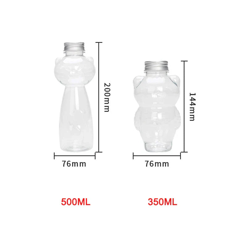 DecorBites™ Cute Cat Beverage Bottle for Milk Tea Coffee Juice Portable Drinking Cup