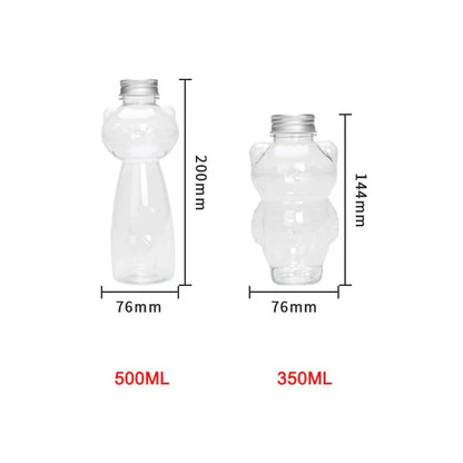 DecorBites™ Cute Cat Beverage Bottle for Milk Tea Coffee Juice Portable Drinking Cup