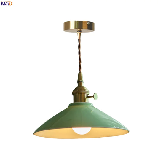 DecorBites™ Green Ceramic Vintage LED Pendant Lighting for Home Decor and Ambiance