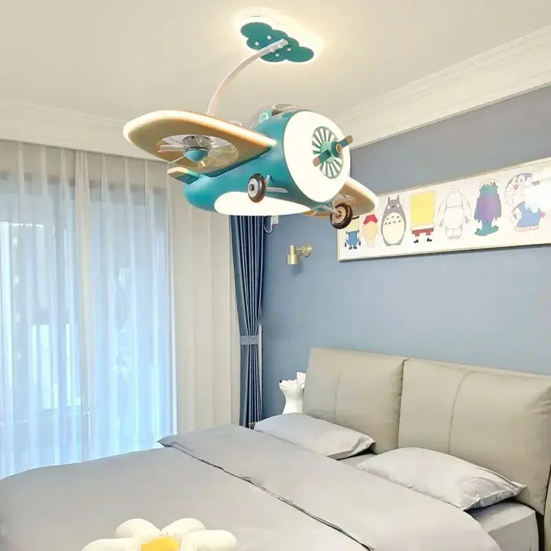 Decorbites™ Kinderzimmer bladeless Deckenventilator mit Fernbedienung und LED-Licht
