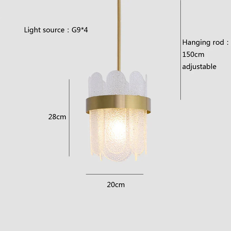 DecorBites™ Glass Chandelier for Ceiling: Elegant Lighting Solution for Dining Table