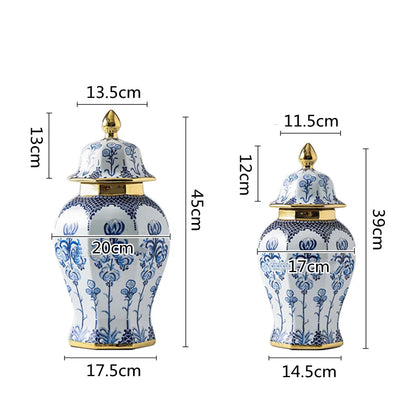 DecorBites™ Blue White Porcelain General Jar Vase Handicraft Home Decoration Ornaments