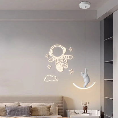 DecorBites™ Kids Unicorn Pendant Lamps White Bear Pink Elephant Chandeliers