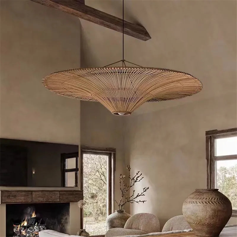 DecorBites™ Handmade Rattan Pendant Light for Dining Room, Living Room, Bedroom, Hotel