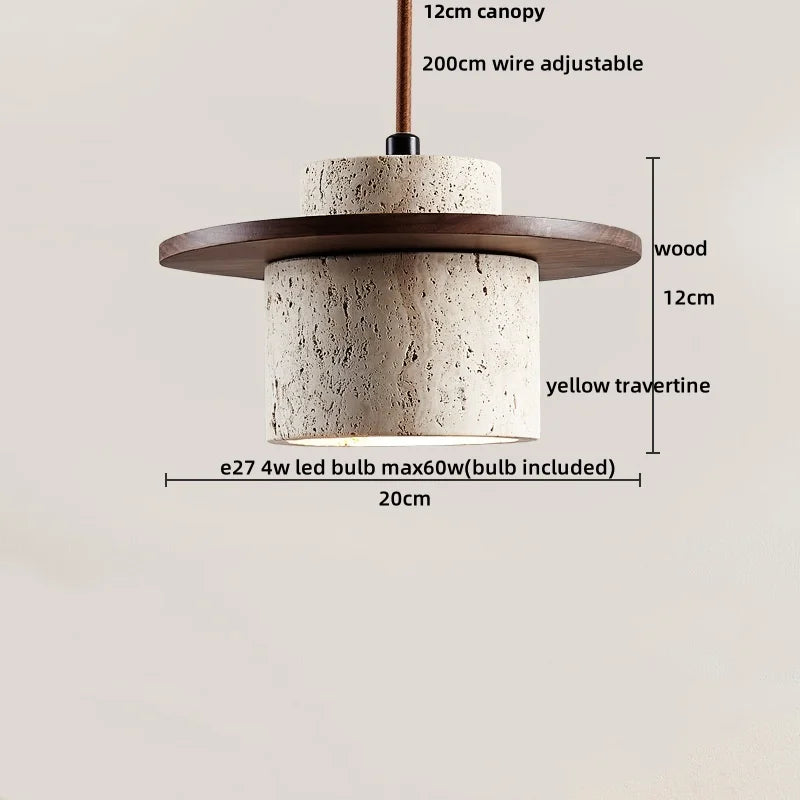 Wood Cement Pendant Light
