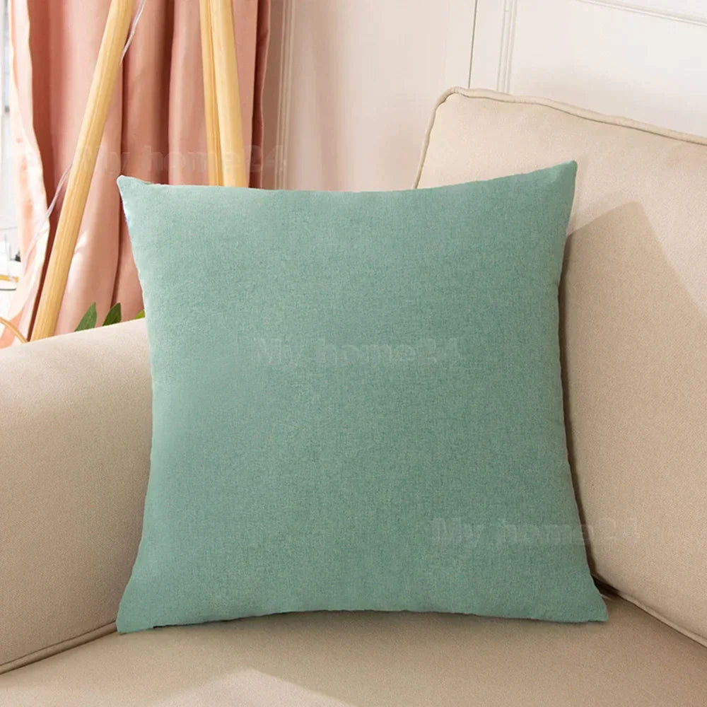 طقم أغطية وسائد من القطن والكتان من DecorBites™ لديكور المنزل - أغطية وسائد سادة